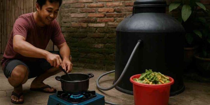 Ilustrasi Penggunaan Kompor Biogas